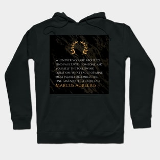 Marcus Aurelius's Guiding Principle: Self-Reflection Before Criticism Hoodie